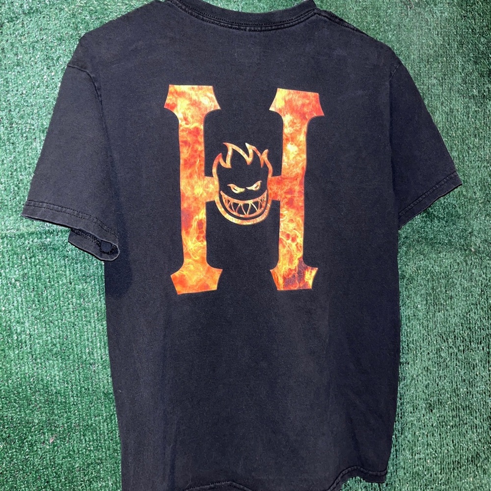 Vintage Y2K HUF Spitfire Black Shirt M Skater Beach Ocean California
